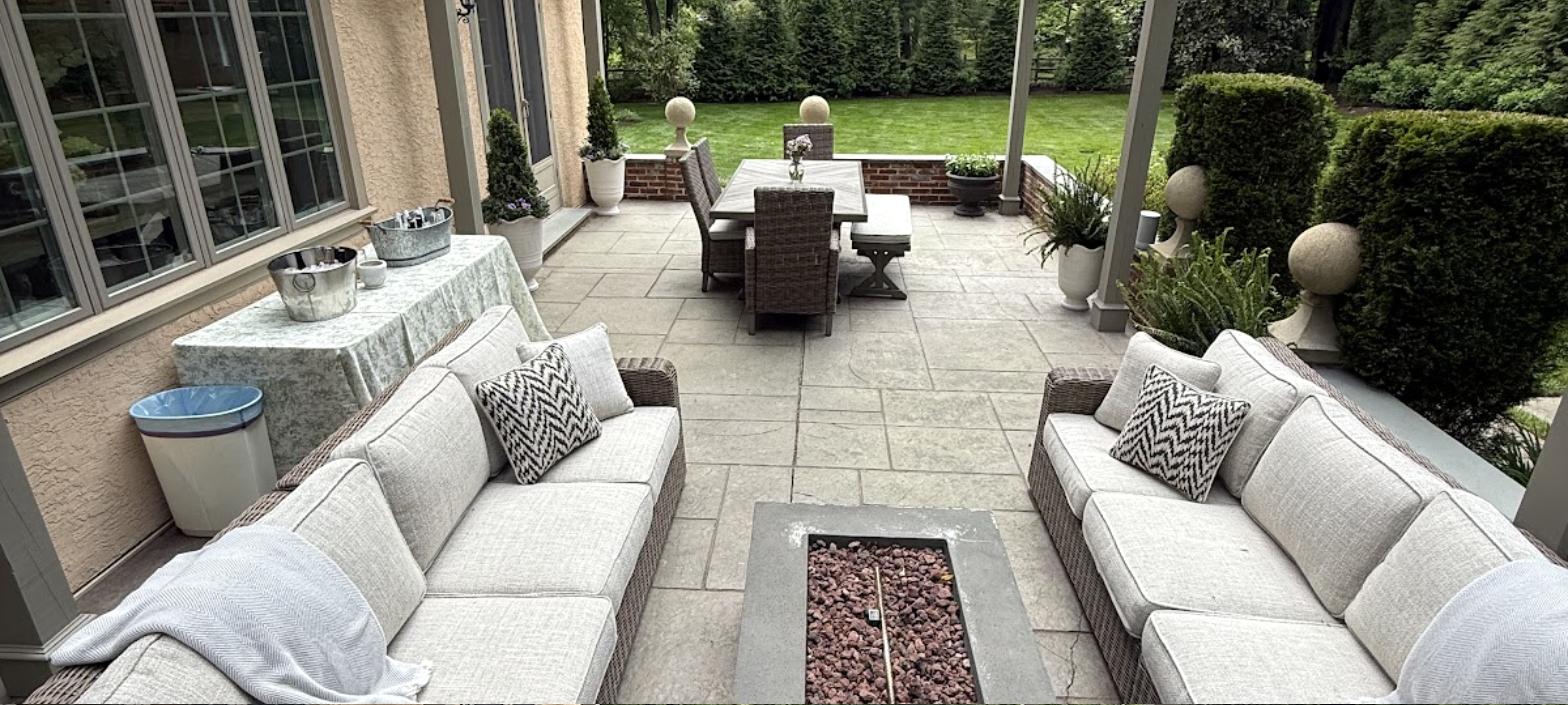 Custom deck build featuring a covered patio and pergola lounge area by RC Deck Co
